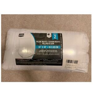 NEW Sealed Throw Pillow Inserts Set of 2- 18" x 18" White by Utopia Bedding